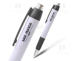Caneta Plástica - 07: Ideal para o seu negócio! Confeccionada em plástico resistente e com tinta de alta qualidade, essa