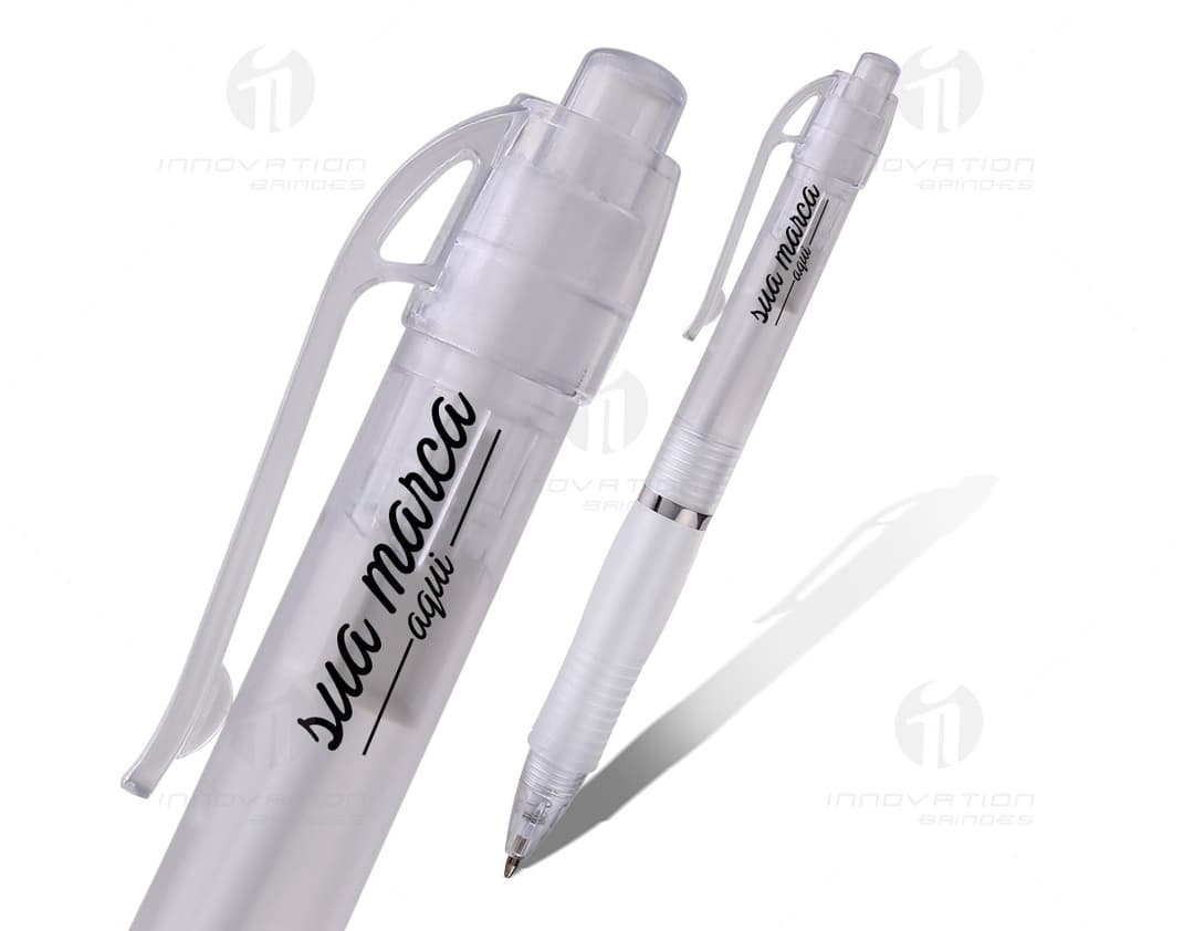 Caneta plástica - 19: Ideal para uso no escritório, esta caneta de plástico é perfeita para escrever em papel, realizar