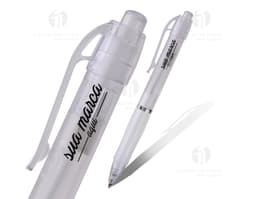 Caneta plástica - 19, ideal para escrita no escritório. Com sua composição em plástico resistente, a caneta é perfeita para