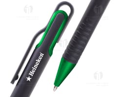 Caneta plástica - 26: Ideal para escrita suave e precisa, esta caneta é perfeita para uso no escritório, em casa ou na