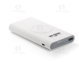 Power bank wireless 11000mAh com design moderno e tecnologia avançada. Perfeito para carregar dispositivos eletrônicos como