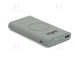 Power bank wireless 11000mAh com design moderno e tecnologia avançada. Perfeito para carregar dispositivos eletrônicos como