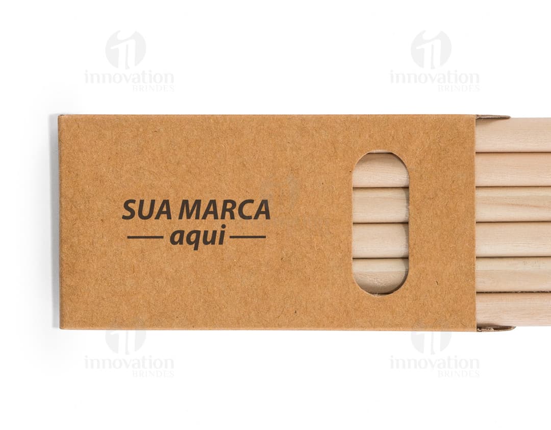 Lindo conjunto de lápis de cor - 02 perfeito para presentear! Embalagem de papelão resistente e design quadrado. Ideal para