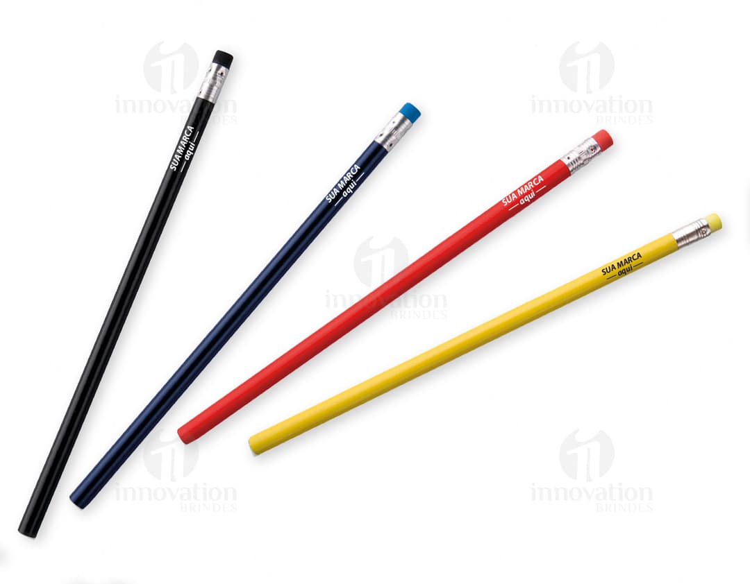 Lápis com borracha - 03, ideal para estudantes e escritórios. Feito com madeira de alta qualidade, possui design criativo e
