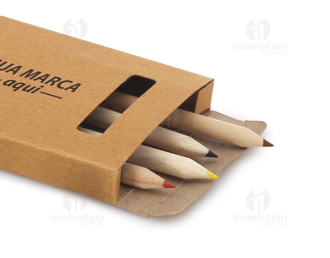 Lápis de cor - 04: Ideal para estimular a criatividade e a escrita, este conjunto de lápis de cor é perfeito para uso no