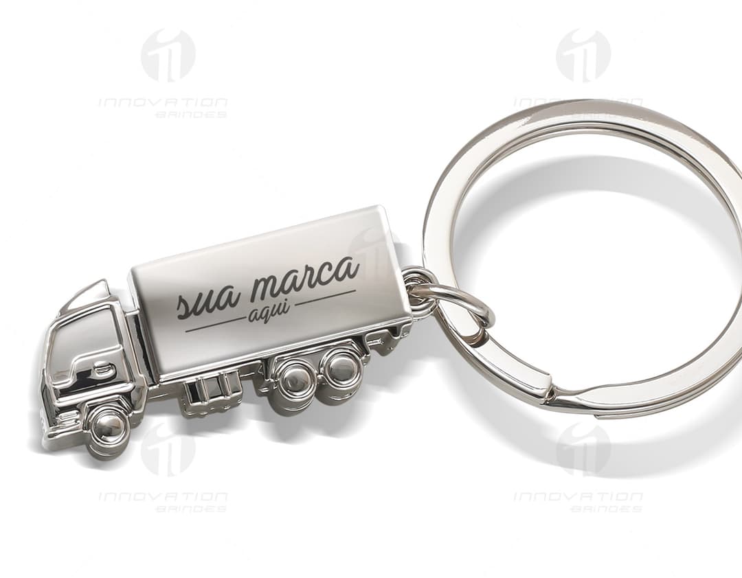 Chaveiro de metal para caminhão - 02: garantindo segurança e proteção para o seu negócio. Com um design cromado e resistente