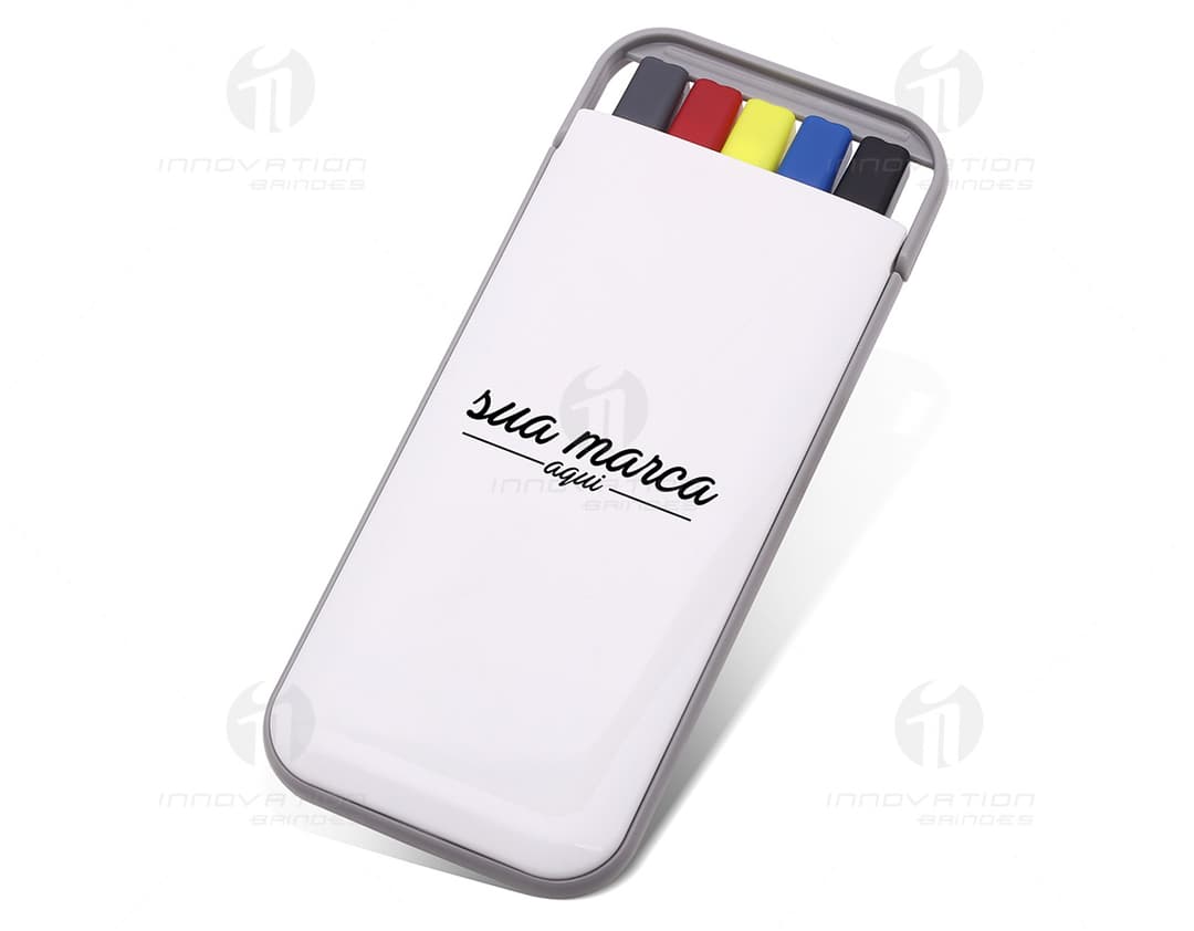 Kit caneta com marca texto - 01. Um conjunto perfeito para o seu dia a dia de trabalho, com design moderno e funcionalidades