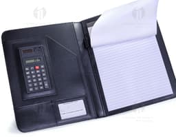 Pasta de convenção em couro genuíno para escritório e negócios. Ideal para armazenar documentos, notas e dinheiro de forma