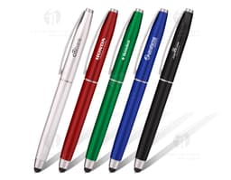 Caneta plástica com touch - 09: Ideal para escrita e uso em dispositivos touch. Perfeita para escritório, estudos e negócios.