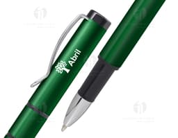 Caneta Plástica com Marca Texto - 12: a ferramenta perfeita para destacar suas ideias com praticidade! Ideal para uso no