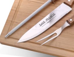 Kit Churrasco - 28: Facas, Garfos e Ferramentas de Aço Inox para seu Churrasco. Ideal para Cozinhar com Segurança e Precisão.