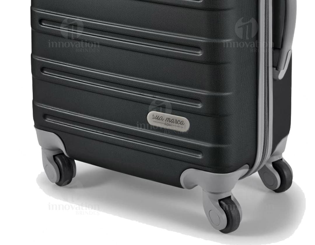 Mala de Viagem 06 - Equipamento de Viagem Moderno em Metal Preto para Negócios e Lazer. Ideal para Transporte de Roupas e