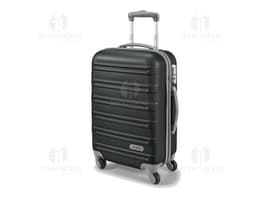 Mala de viagem moderna e elegante em metal preto - Perfeito para viajantes de negócios. Equipamento de alta tecnologia em 3D