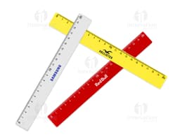 Régua plástica de 20 cm, ideal para medir com precisão. Design vintage e moderno, perfeito para uso no escritório.