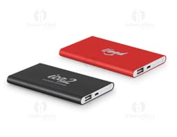 Power Bank slim 4400mAh alumínio, carregador portátil para dispositivos eletrônicos.