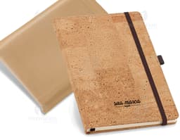 Bloco de anotações de cortiça vintage para presentes e lembranças. Feito com material reciclado, ideal para escrita e