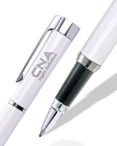 Caneta de metal elegante e durável para escrita fina e precisa. Perfeita para uso no escritório, escola ou negócios. Feita em aço inoxidável de alta qualidade, design moderno e ponta afiada. Garanta já a sua!