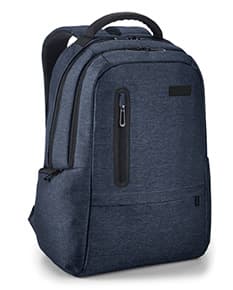 Mochila de couro preto moderna para sucesso empresarial e viagens. Com muito espaço de armazenamento, alças confortáveis e