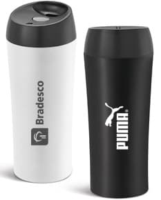 Copo para viagem em aço inox 470ml, ideal para manter suas bebidas sempre na temperatura desejada. Design elegante e durável