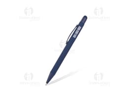 Caneta Metal Touch com design metálico, prata e preta, ideal para escrita em papel. Leve e resistente, possui ponta afiada e