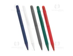 Caneta Metal Touch com design metálico, prata e preta, ideal para escrita em papel. Leve e resistente, possui ponta afiada e