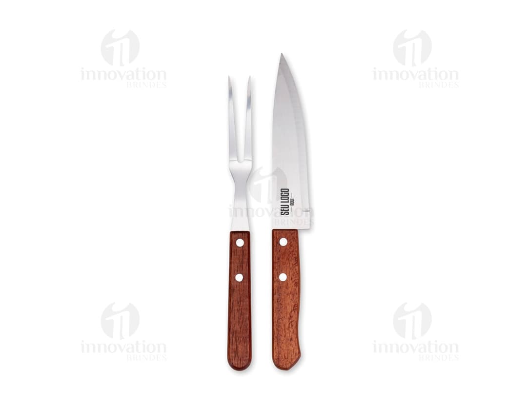 Faca e garfo de aço inoxidável para churrasco, utensílios de cozinha brilhantes e afiados, conjunto de duas peças para