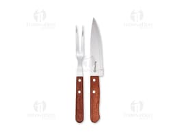 Faca e garfo de aço inoxidável para churrasco, utensílios de cozinha brilhantes e afiados, conjunto de duas peças para