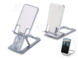 Suporte de celular em alumínio, moderno e elegante, ideal para manter seu telefone móvel conectado e visível em seu ambiente
