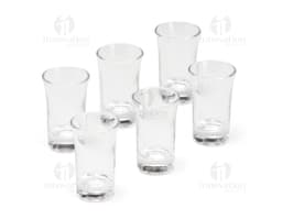Copo de vidro de 50ml, conjunto com 6 peças. Ideal para servir bebidas e cocktails. Design transparente e elegante, perfeito