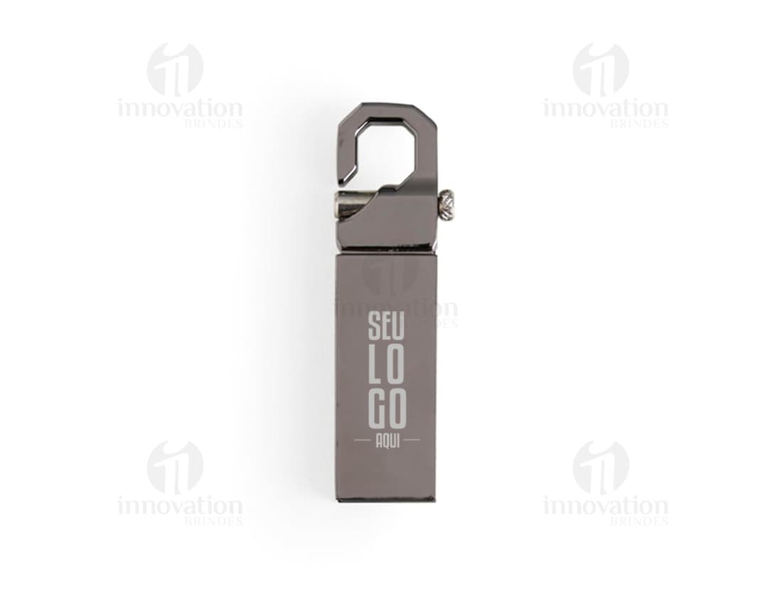 Fechadura metálica de segurança com um Pen Drive Gancho de 8GB, símbolo de proteção e privacidade de dados.