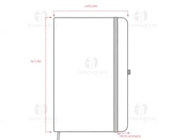 Planner Permanente Emborrachado com capa protetora preta, design moderno, espaço em branco para organização de informações