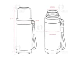 GARRAFA INOX PAREDE DUPLA 550ML