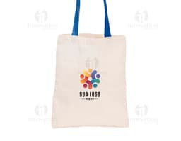 SACOLA DE ALGODÃO COM ALÇA COLORIDA