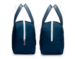 Bolsa térmica de 6 litros em couro marrom, elegante e moderna, com alça ajustável, zíper moderno, bolsos para armazenamento