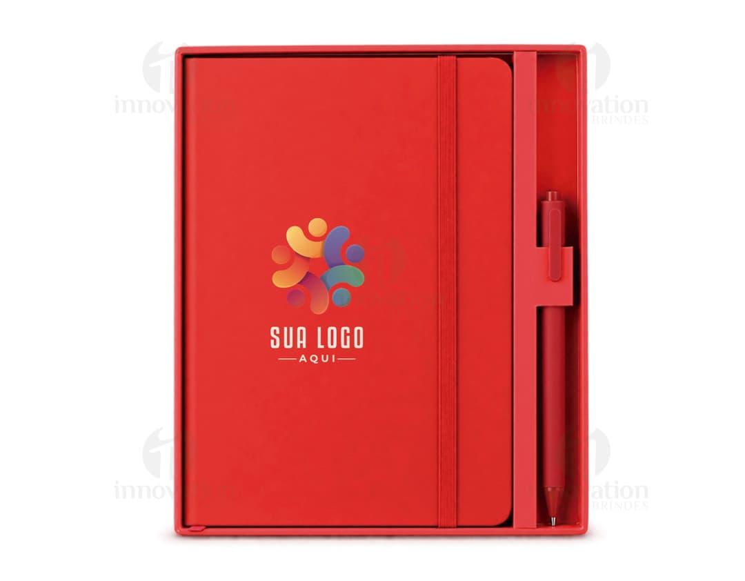 Kit Executivo 2 Peças com notebook, binder, blank, book, paper, protective covering, office, empty, document, business, page