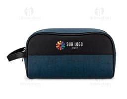 Nécessaire PU preta para armazenamento de objetos pessoais e dinheiro, feita de couro, com fecho de correr. Ideal para o dia
