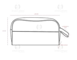 Nécessaire PU preta para armazenamento de objetos pessoais e dinheiro, feita de couro, com fecho de correr. Ideal para o dia