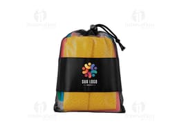 Kit elásticos 5 peças em nylon preto, ideal para viagens, escola, trabalho ou atividades esportivas. O conjunto inclui