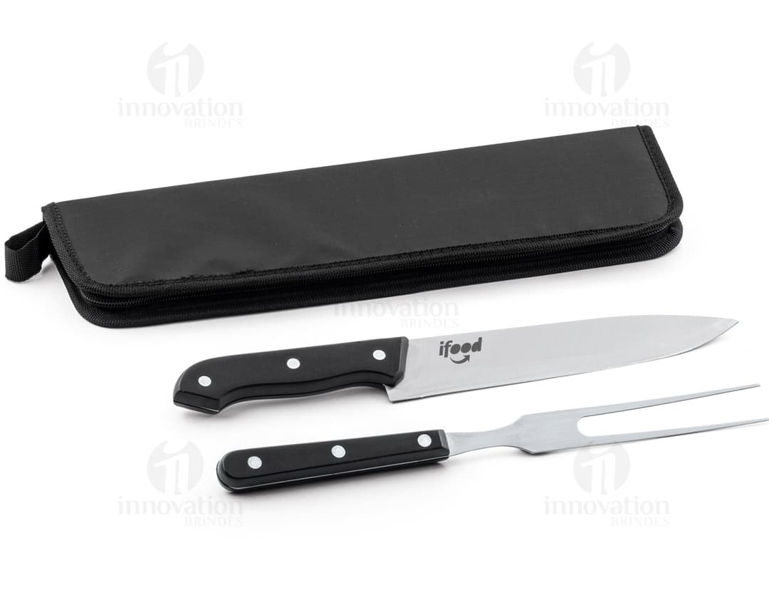 Kit Churrasco - Acessório de Aço Inoxidável para Churrasqueiros Profissionais e Amadores. Ideal para Preparar Carne com