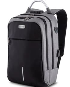 Mochila para notebook em couro sintético de alta qualidade, perfeita para levar seus pertences com estilo e segurança em suas