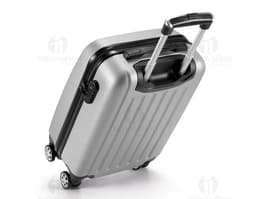 A imagem mostra uma elegante mala de viagem em couro, perfeita para suas aventuras pelo mundo. Com design retrô e acabamento
