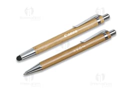 Kit ecológico caneta e lapiseira de bambu, ideal para quem busca sustentabilidade e elegância no dia a dia. Feito com