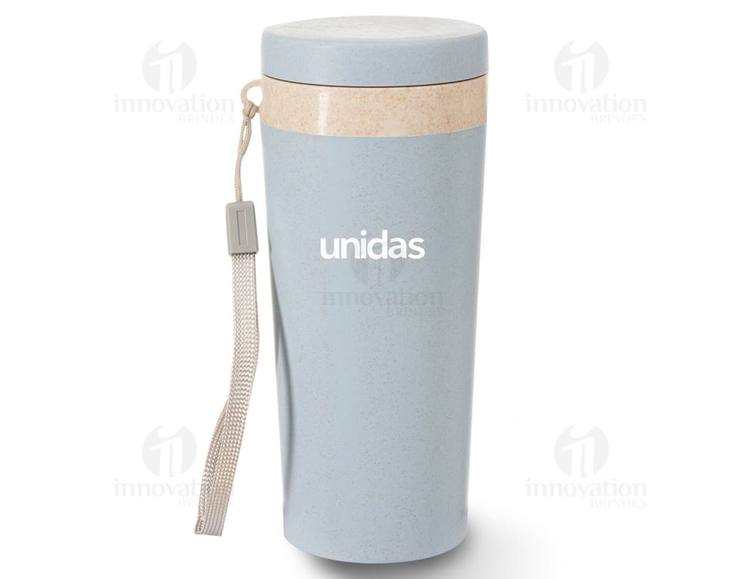 Copo Térmico Fibra de Bambu 350ml - Ideal para manter suas bebidas quentes ou frias por mais tempo. Feito de material