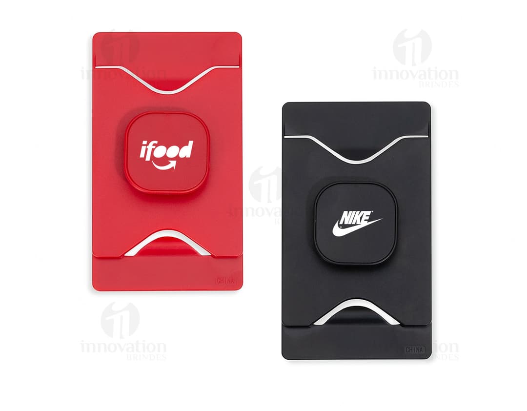 Porta cartão com suporte para celular - O acessório perfeito para manter seus cartões organizados e seu celular sempre à mão.