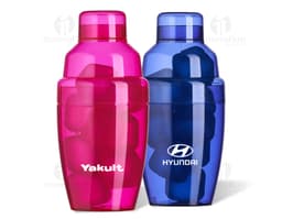 Coqueteleira plástica para brindes personalizados. Embalagem vazia e versátil para líquidos como shampoo, loção, perfume e