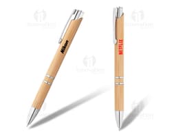 Caneta de bambu esferográfica ideal para escrita criativa e precisa. Perfeita para uso escolar, no escritório ou em trabalhos