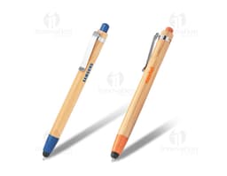 Caneta esferográfica de bambu: ideal para escrita e desenho, perfeita para uso escolar e no escritório.