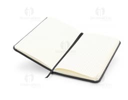 Bloco de anotações elegante e prático para organização no escritório. Feito em couro preto, possui espaço para guardar