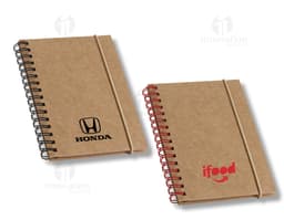 Bloco de anotações vintage em papel kraft com espiral, perfeito para escola e escritório. Organize suas tarefas diárias e