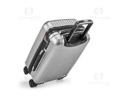 Mala de viagem executivo de couro preta, moderna e espaçosa, com compartimentos para laptop, documentos, telefone e outros